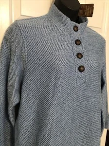 Soft Surroundings Sweater Blue pullover 1/4 button size XL NEW Long Nubby - Picture 1 of 5