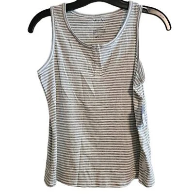 Маленький Arizona Jean Co светло-серый и белый в полоску майка с 3 пуговицами - Изображение 1 из 4