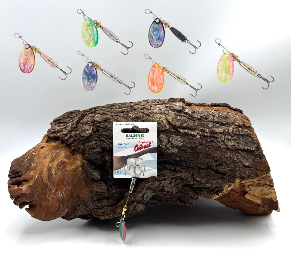 Balzer Abalone Colonel Perlmutt Spinner 70mm 5g 7 Farben UV Aktiv Metallköder DA - Bild 1 von 1