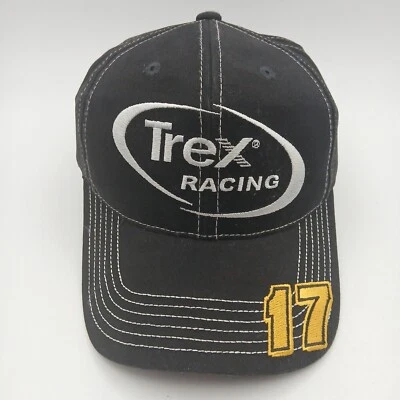 De Colección Matt Kenseth Trex Racing Gorra Gorra Negra Correa Trasera Blanca Script Grande Amarillo 17 Foto 1 de 4