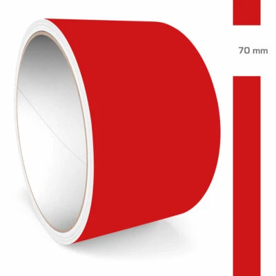Zierstreifen 70mm 10 Meter Rot Matt RAL 3002 Auto Boot Motorrad Wohnmobil WoWa - Bild 1 von 4