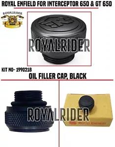 Fits Royal Enfield INTERCEPTOR 650 & GT 650 OIL FILLER CAP BLACK- - Picture 1 of 17