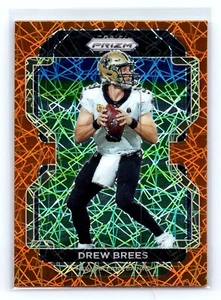 2021 Panini Prizm Orange Lazer Prizm Parallel Drew Brees #309 Saints HOF - Picture 1 of 2