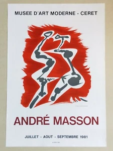 +++ André MASSON , Affiche Céret , Musée d'art moderne , 1981 , Mourlot +++ - Foto 1 di 3