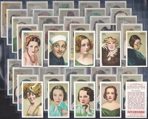 GALLAHER-FULL SET- CHAMPIONS OF SCREEN & STAGE 1934 (RED BACK 48 CARDS)EXCELLENT - Picture 1 of 1