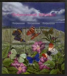 Turkmenistan 2002 - Butterflies - Sheet of 6 Stamps - MNH - Picture 1 of 1