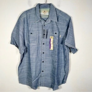 Camisa Woolrich Para Hombre Nueva Con Etiquetas Talla XXL Manga Corta Con Botones Delanteros en Azul Mar - Imagen 1 de 8