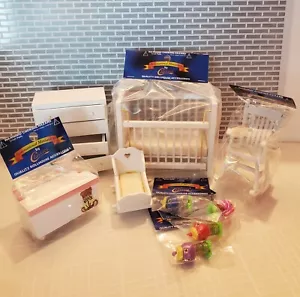 1:12 Scale Dollhouse nursery set. Quality miniature furniture for baby's room. - Picture 1 of 12