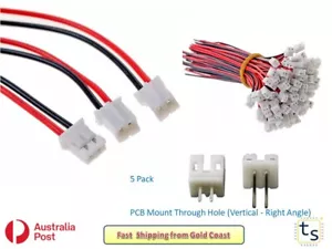 1/2/5 Pack 2 Pin JST PH2.0 300MM 26AWG Cable Connector + PCB Socket - Picture 1 of 3