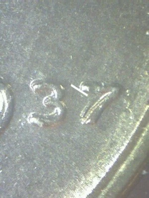 1937 LINCOLN CENT 7 OVER 7  GEM BU  HGT - Image 1 of 4