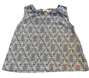 Vineyard Vines Girls Jersey Top Shirt Floral Blue Sz Small (7-8) Pink Logo Whale - Picture 1 of 6