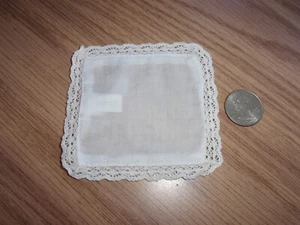 American Girl doll Felicity meet outfit accessory white lace trim handkerchief - Picture 1 of 3