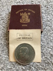 Moneda Corona Festival de Gran Bretaña 1951 Jorge VI - Imagen 1 de 3