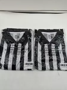2 Pack. MURRAY MENS LARGE REFEREE SHIRT QUARTER ZIP BLACK WHITE POLYESTER - Picture 1 of 4