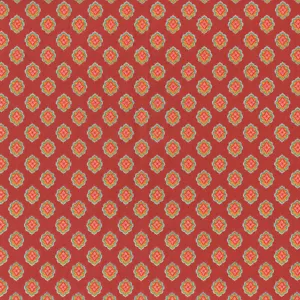 Textiles français ANTIBES - Red & Orange Yellow Provençal fabric 100% Cotton - Picture 1 of 2