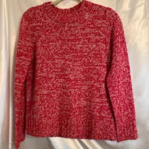 Maglione pullover da donna Joe Fresh rosa bianco marled maniche lunghe collo S - Foto 1 di 4