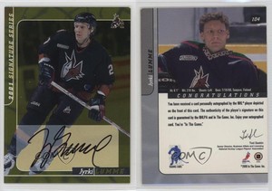 2000-01 ITG Be A Player Signature Series Auto Gold Jyrki Lumme #104 Auto