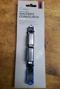 Rabbit Zippity 2-Step Waiter's Corkscrew, Stainless Steel & Blue - Picture 1 of 16