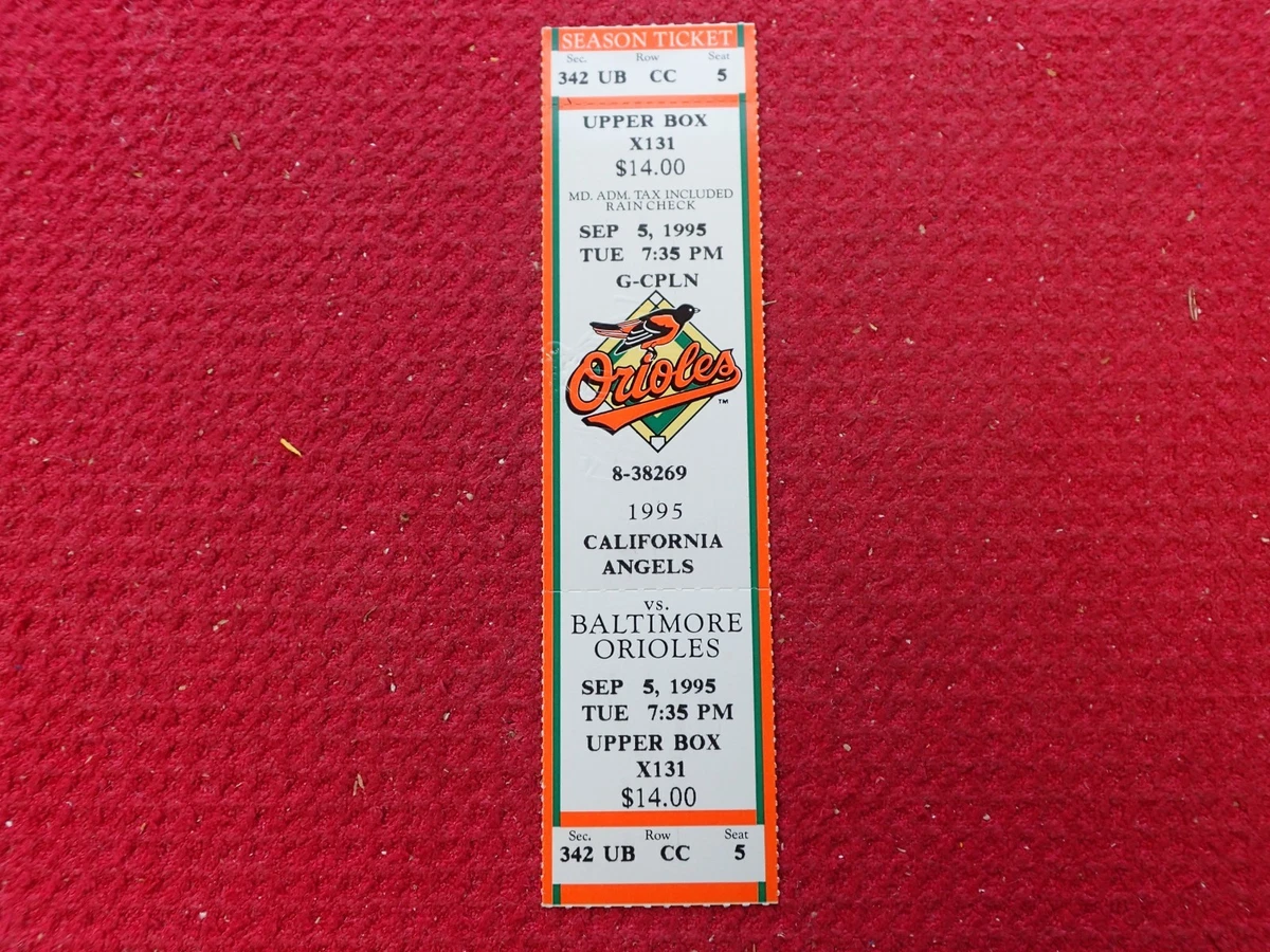 Baltimore Orioles Baseball Cal Ripken, Jr. Vintage Sports Ticket