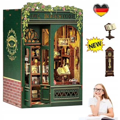 MARKENLOS DIY Book Nook Kit Miniatur Haus Kit 3D Puppenhäuser mit Möbeln und LED-Licht DHL