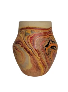 Vintage Nemadji Pottery Vase Swirled Marbled Clay Design, Cloquet Minnesota USA - Picture 1 of 14