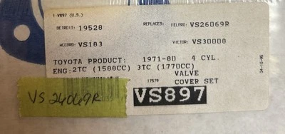 Juego de cubierta de válvula de junta ROL VS897, reemplaza Felpro VS26069R, Toyota 1971-80 NOS Foto 1 de 4