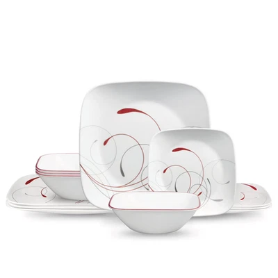 Corelle Splendor Square 12-Piece Glass Dinnerware Set (Service for 4)
