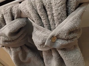 Toalla de cocina de mano colgante gris, a presión, toalla de plato de mano maciza - Imagen 1 de 7