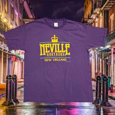Camiseta De Colección Neville Brothers Mardi Gras Nueva Orleans Puntada Única EE. UU. Púrpura XL Foto 1 de 4