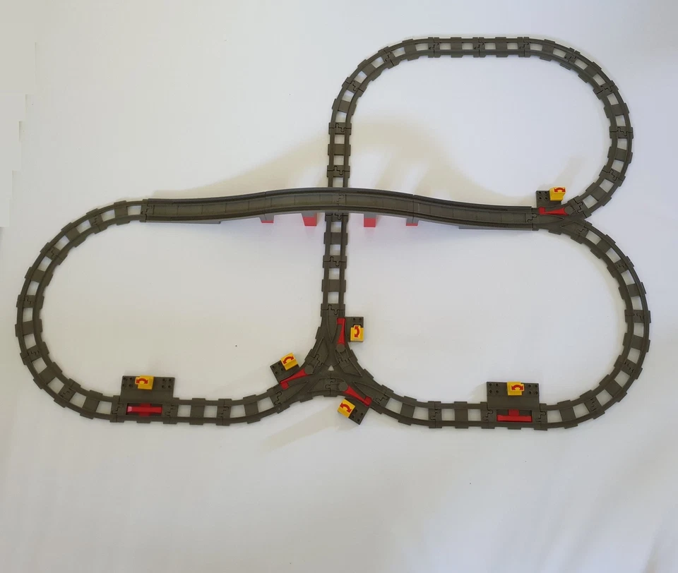 Lego® Duplo TRAIN Tracks DARK-GREY Track Straight Curved Straight Bridge SET CIR - Image 1 of 1