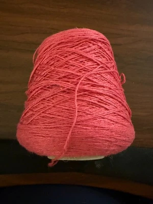 1200 yards Rayon/Linen Blend Yarn, Watermelon Pink, Fingering Weight - Image 1 of 3