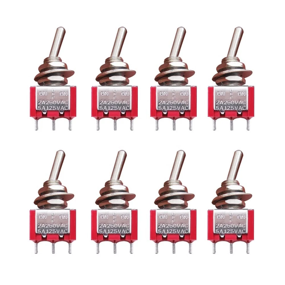 3 Terminal SPDT Toggle Switch 8pcs ON/Off/ON 5A 125V 2A 250V Car Dash - Image 1 of 4