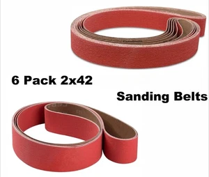 2x42Inch Ceramic Grinder Sanding Grinding Belt 36 60 80 120 Grit For Metal Steel - Picture 1 of 7