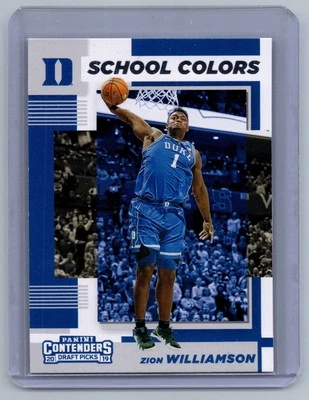 2019 Panini Contenders Draft Picks #1 Zion Williamson School Colors - Image 1 of 2