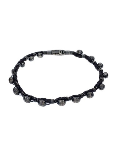 BRACCIALE BOTTEGA VENETA SV925 NERO UOMO