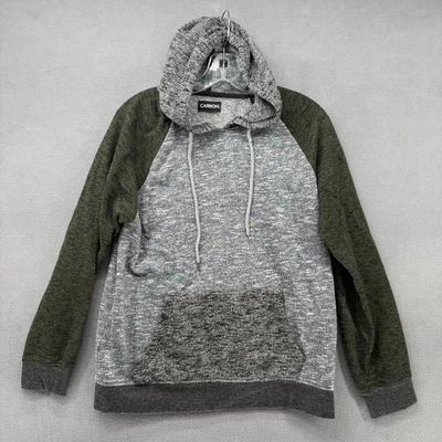 Pulôver de bolso masculino com capuz carbono M urze cinza verde lã manga longa - Imagem 1 de 4