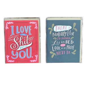 2 Emily McDowell Greeting Cards Funny Sarcastic Love Anniversary Wedding for Him - Picture 1 of 7