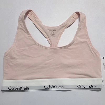 Nuevo Bralette Calvin Klein Rosa y Blanco Moderno Sin Forro Para Mujer Tallas XS S L XL Foto 1 de 4