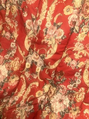 Vintage Ralph Lauren Danielle Marseilles Red Floral Full/Queen Comforter Romance - Image 1 of 3
