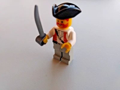 Lego Vintage Rare Pirates Minifigure and Sword PI053 Brown Vest Ascot - Image 1 of 4