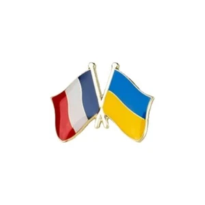 Pin's Drapeaux Jumelage France Ukraine - en Acier - Engagés - Cérémonies - Picture 1 of 2