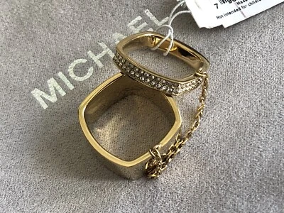 New Michael Kors Size 6 Gold Tone Double Ring - Image 1 of 4
