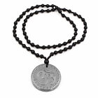 Collier pendentif 1 pièce symbole Om Yoga symbole énergie Reiki pierre noire hématite