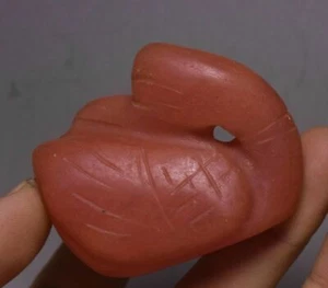 6CM Old Chinese Hongshan Culture Red Crystal Carving Animal Duck Pendant - Picture 1 of 5