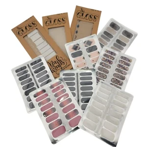 Nagellack Nail Wrap Nagelstreifen gemischt 10 volle Blätter verschiedene Farben - Bild 1 von 4