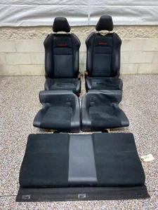 2019 SUBARU BRZ OEM FRONT REAR LEATHER SUEDE SEATS RED BRZ LOGO USED - Picture 1 of 14