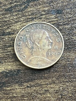 Moneda real de los Cinco Centavos de México 1960 TK6578* Foto 1 de 3
