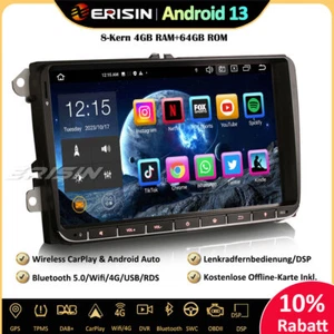 9" Android 13 DAB+Autoradio GPS Für VW Passat Polo Golf 5/6 Tiguan Caddy T5 Seat - Bild 1 von 15