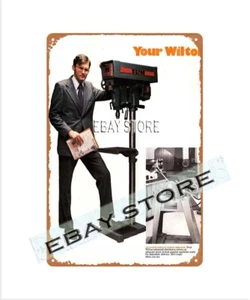 1980s carpentry tools  metal band saws metalwork drill presses retro sign - Picture 1 of 2
