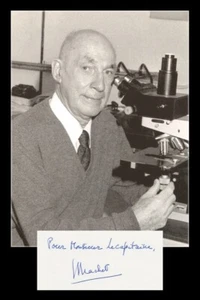 Jean Brachet (1909-1988) - biochimico belga - RNA - cartolina firmata + foto - 1987 - Foto 1 di 3